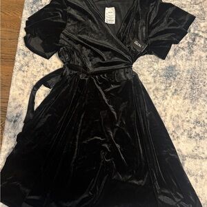 Tacera Black Velvet Dress